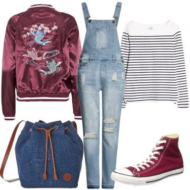 Outfit Il bomber con la salopette