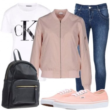 Outfit Bomber rosa