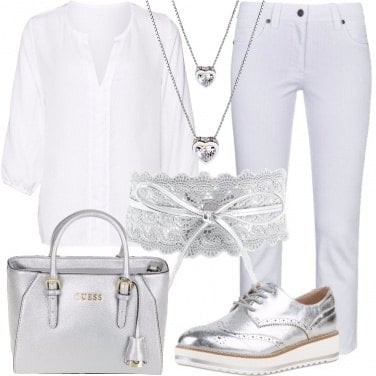 Outfit Argento su bianco