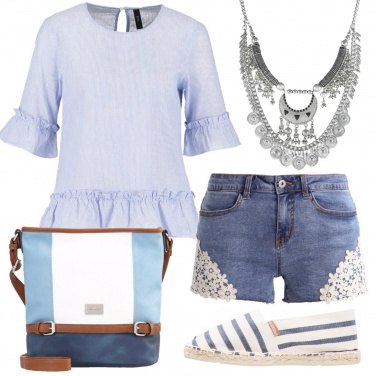 Outfit Azzurro e denim