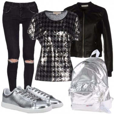Outfit Nero e argento