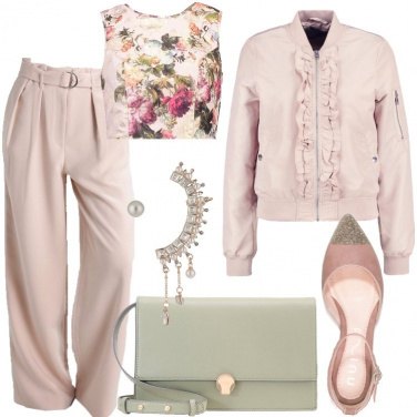 Outfit Bomber e ballerine da cerimonia
