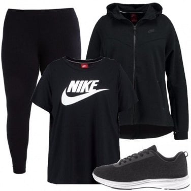 Outfit Fitness in total black