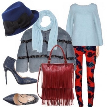 Outfit Rosso e pastello