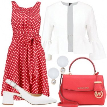Outfit Raffinata con i pois