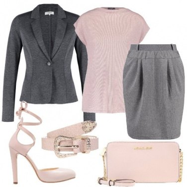 Outfit Tailleur in jersey melange