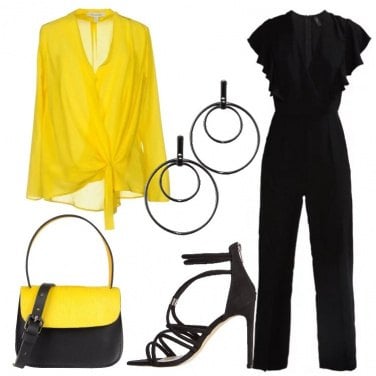 Outfit Misterioso nero e giallo energetico