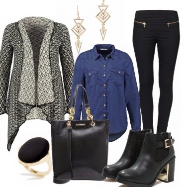 Outfit Long wool cardigan