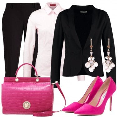 Outfit Nero e rosa