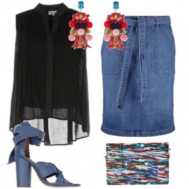 Outfit Con la gonna di jeans