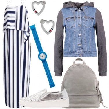 Outfit Le sneakers argentate