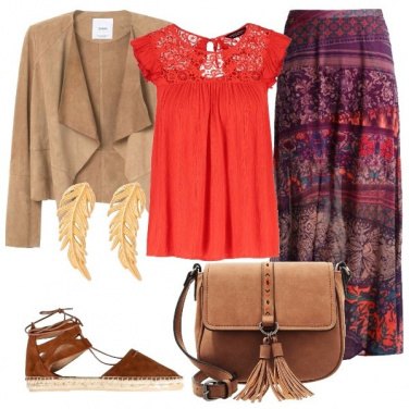 Outfit La gonna lunga a fantasia