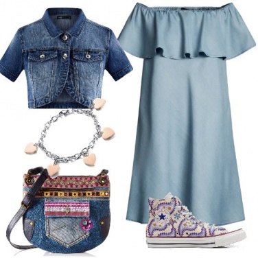 Outfit Jeans nel cuore