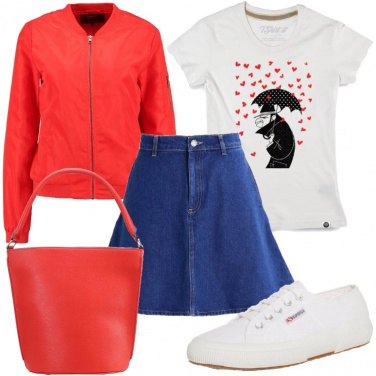Outfit Cuori sulla t-shirt
