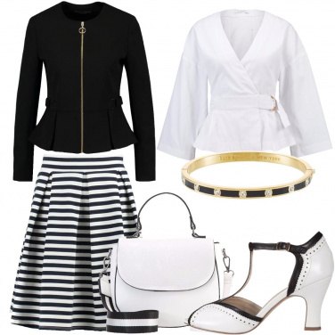 Outfit Con le righe in bianco e nero