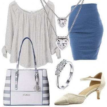 Outfit Righe bianche e grigie