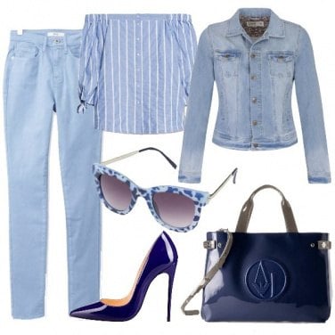 Outfit Solo azzurro e blu