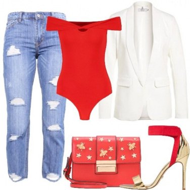 Outfit Il body rosso