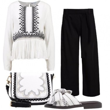 Outfit Boho chic in pantaloni
