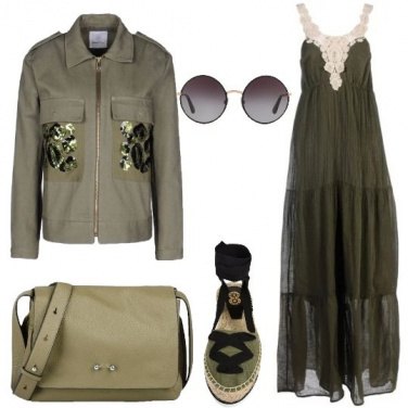 Outfit Pizzo e lustrini militari