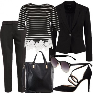 Outfit Fiori e righe