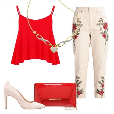 Outfit Il jeans ricamato