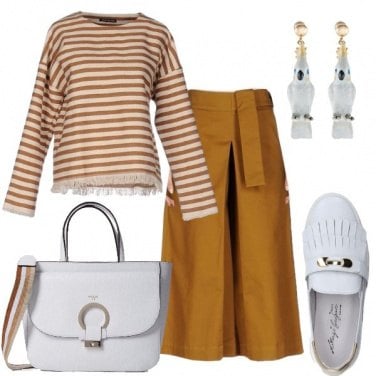 Outfit Ocra e bianco