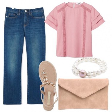 Outfit Rosa e denim