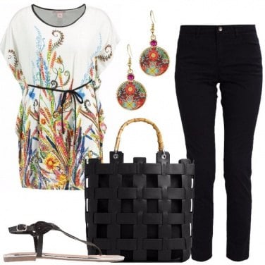 Outfit Glamour con i sandali bassi
