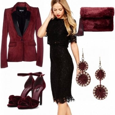 Outfit Pizzo&burgundy