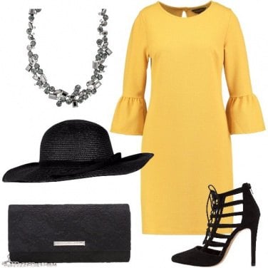 Outfit Cerimonia in giallo