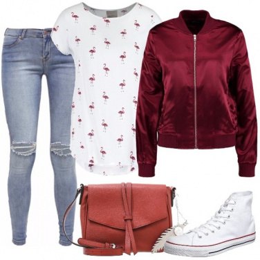 Outfit T-shirt con i fenicotteri