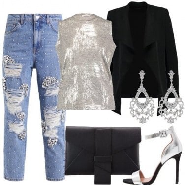 Outfit Strass e argento