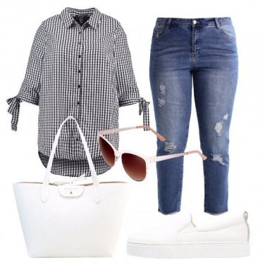 Outfit Quadretto Vichy nel tempo libero