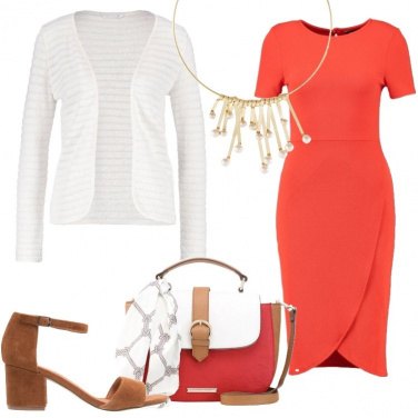 Outfit Rosso bianco e cuoio