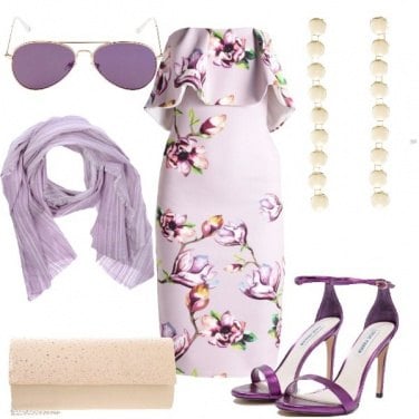 Outfit Il tubino lilla a fiori