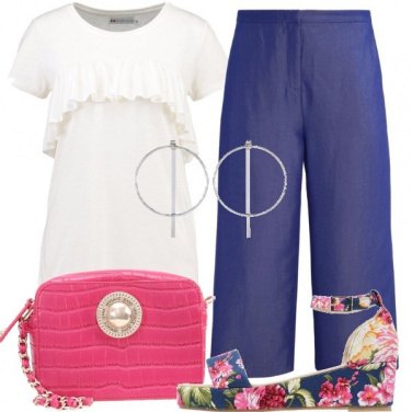 Outfit Una zeppa a fantasia floreale