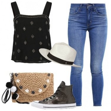 Outfit Cappello e sneakers
