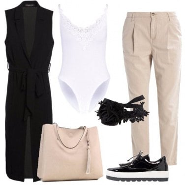 Outfit Gilet e collarino
