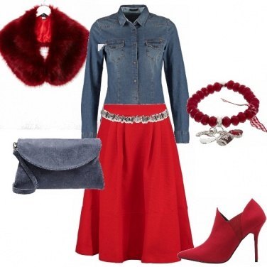 Outfit Denim&red