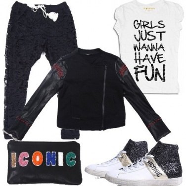 Outfit Pizzo e glitter