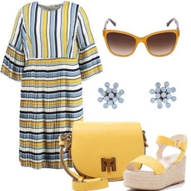 Outfit Giallo ed azzurro