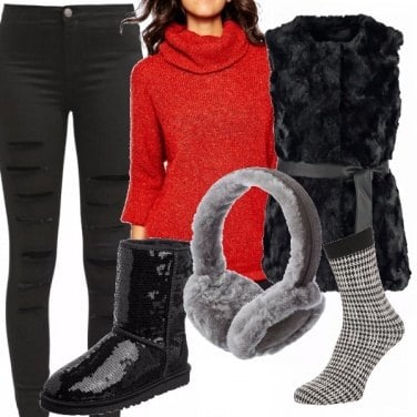 Outfit Red & black