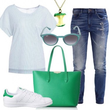 Outfit Casual in verde