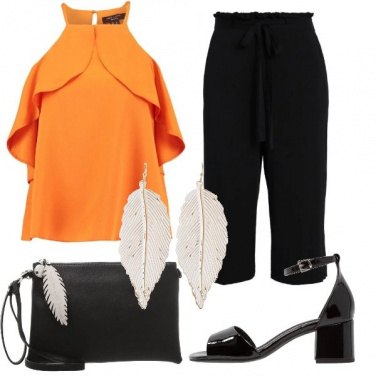 Outfit Arancione e nero