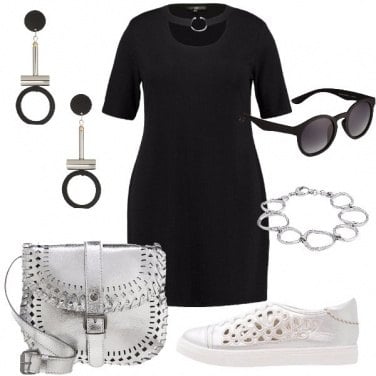 Outfit Il nero e il silver di giorno