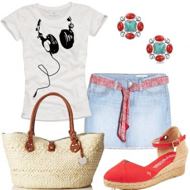 Outfit La minigonna di jeans