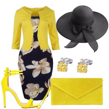 Outfit Cerimonia in giallo