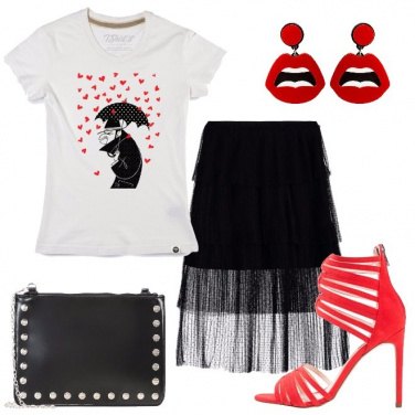 Outfit Labbra rosse