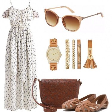 Outfit Romantica in cognac